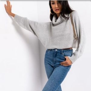 Black crop sweater loose fit